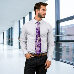 Magical Blooms Personalize Monogram Neck Tie