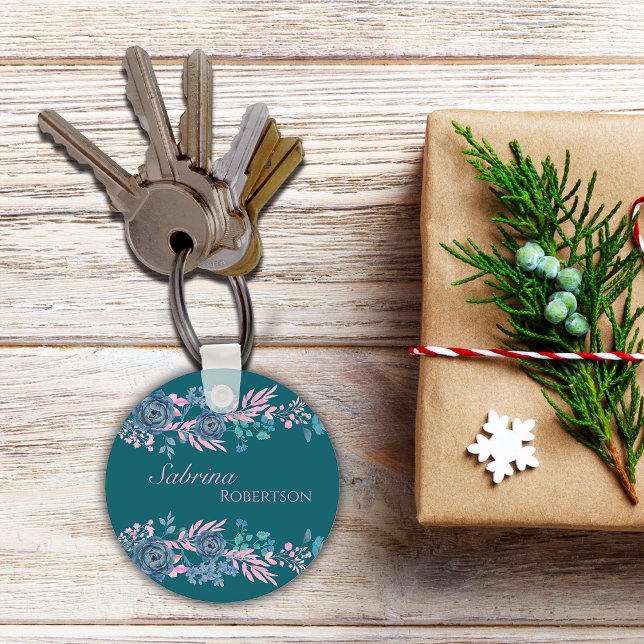 Magical Blooms Personalize Name Keychain (Creator Uploaded)