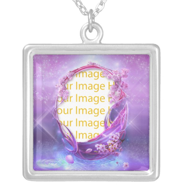 Magical Blossoms Fantasy Photo Frame  Necklace (Front)