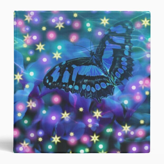 Magical Blue Butterfly 3 Ring Binder (Front)