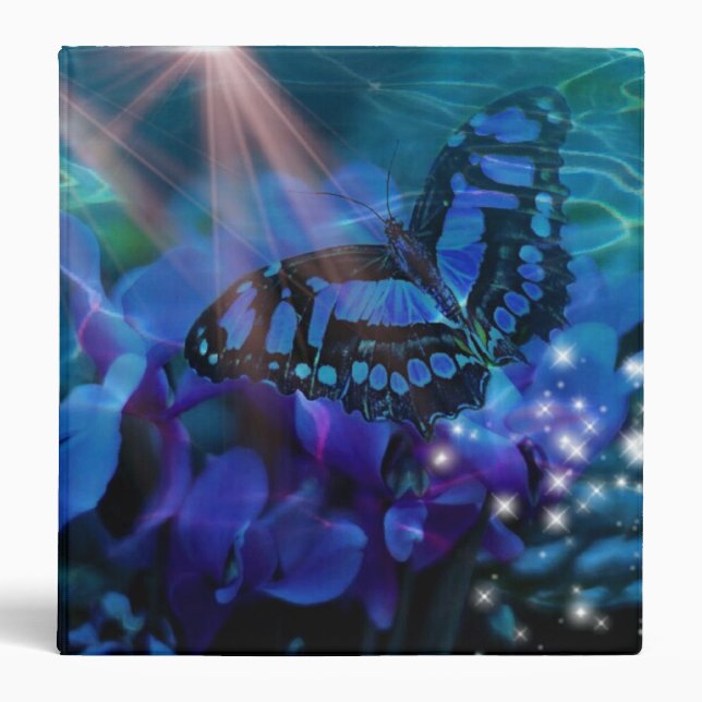 Magical Blue Butterfly 3 Ring Binder (Front)