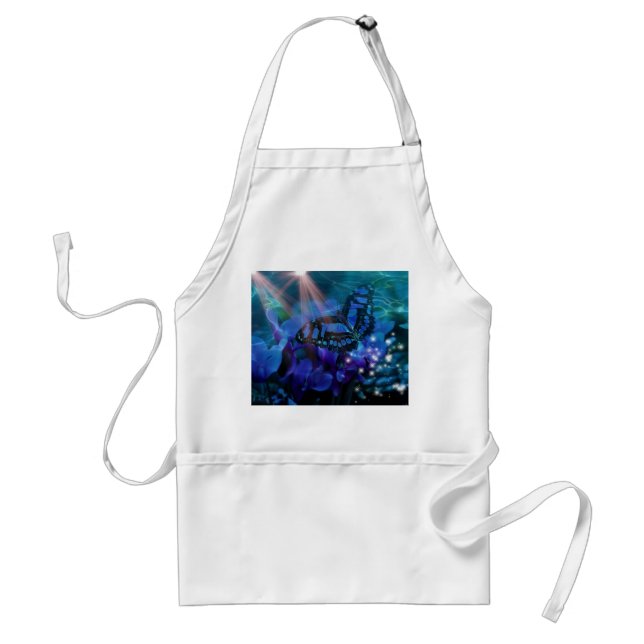 Magical Blue Butterfly Adult Apron (Front)