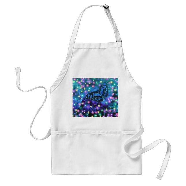 Magical Blue Butterfly Adult Apron (Front)