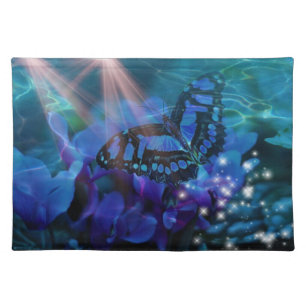 Magical Blue Butterfly Cloth Placemat