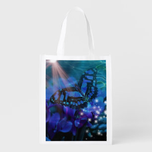 Magical Blue Butterfly Grocery Bag