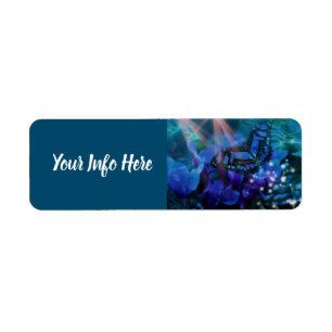 Magical Blue Butterfly Label