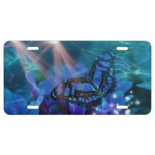 Magical Blue Butterfly License Plate
