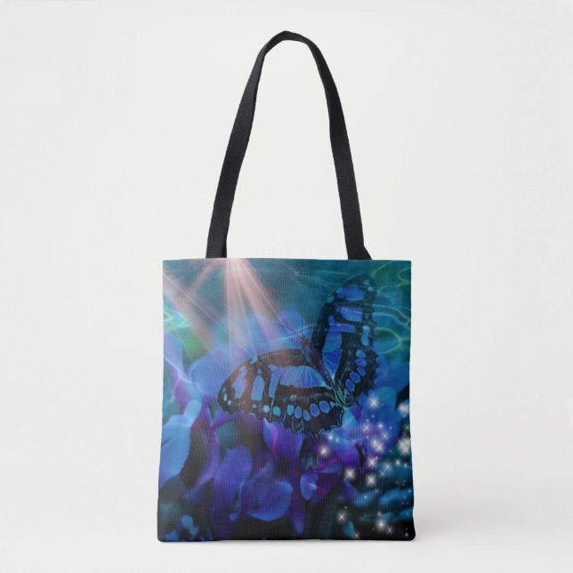 Magical Blue Butterfly Tote Bag (Front)