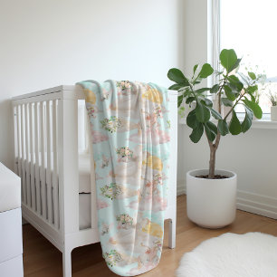 Magical Blue Floral Unicorn Kid's Duvet Cover