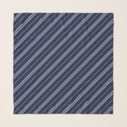 Magical Blue Grey School Stripes Pattern Scarf