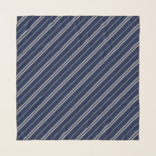 Magical Blue Grey School Stripes Pattern Scarf