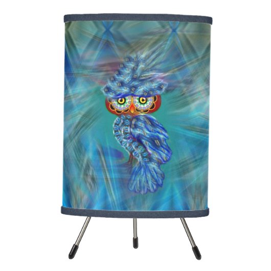 Magical Blue Plumage Fashion Owl Lamp (Front)