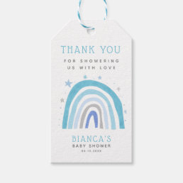 Magical Blue Rainbow Baby Shower Thank You  Gift Tags