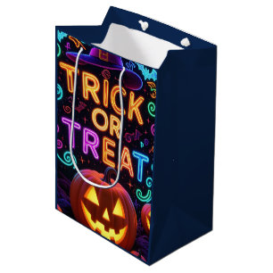 Magical Blue Starry Pumpkin Halloween Gift Tote Ba Medium Gift Bag