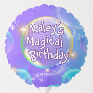 Magical Blue Unicorn Birthday Medium Balloon