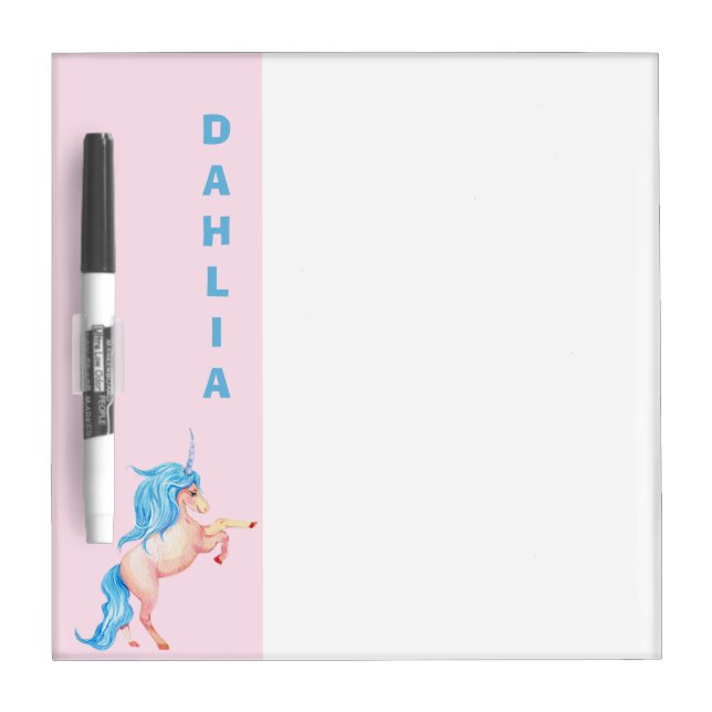 Magical Blue Unicorn Simple Dry Erase Board (Front)