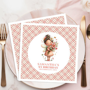 Magical Blush Pink Fairy Flowers 2nd Birthday  Paper Dinner Napkins