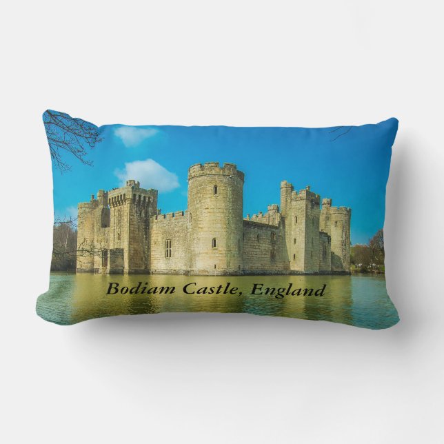 Magical Bodiam Castle in East Sussex England Lumbar Pillow (Front)
