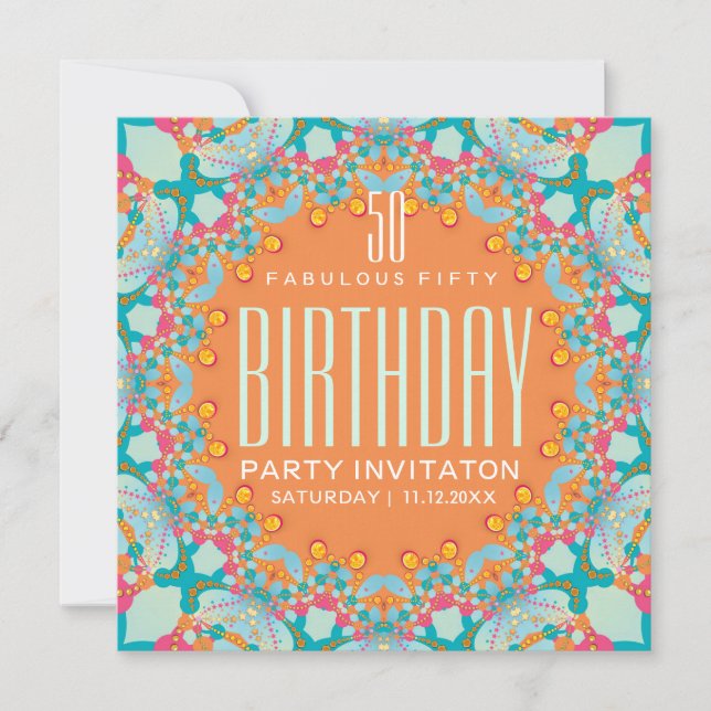 Magical Bohemian  50th Birthday Invitations (Front)