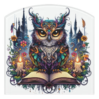 Magical Bookish Owl Door Sign