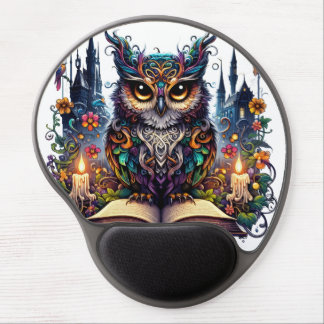 Magical Bookish Owl Gel Mouse Pad
