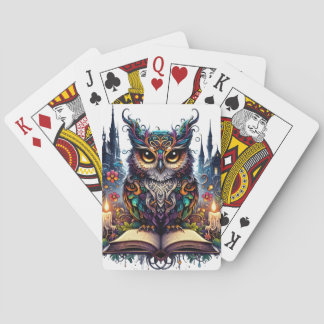 Magical Bookish Owl Poker Cards