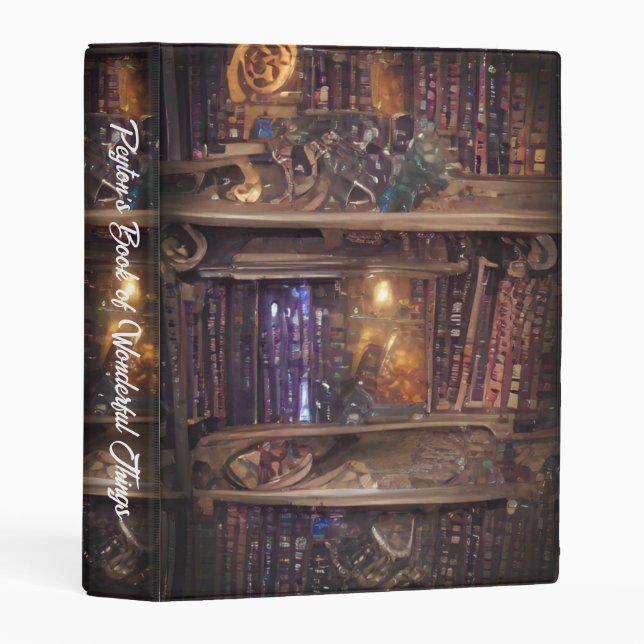 Magical Bookshelf Colorful Mystical Abstract Mini Binder (Front/Spine)
