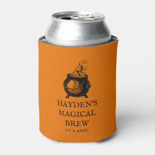 Magical brew funny Halloween personalized Can Cooler