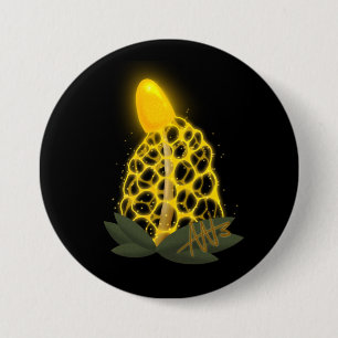 Magical Bridal Veil Sparkly Yellow Mushroom Button