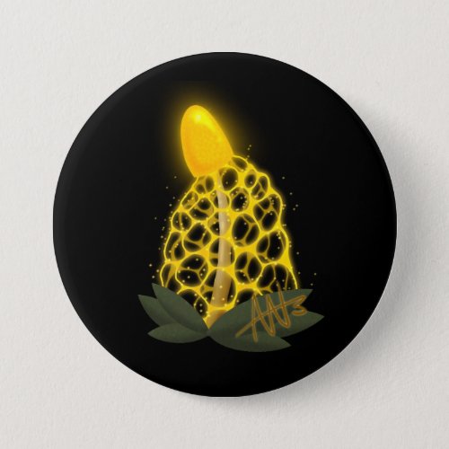 Magical Bridal Veil Sparkly Yellow Mushroom Button