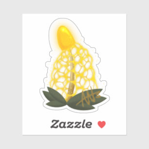 Magical Bridal Veil Sparkly Yellow Mushroom Cut Sticker