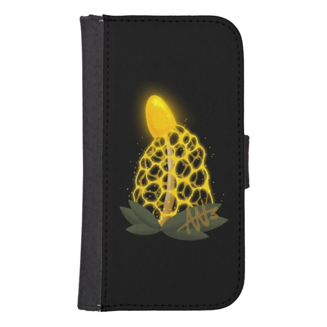 Magical Bridal Veil Sparkly Yellow Mushroom Samsung Galaxy Wallet Case (Front)