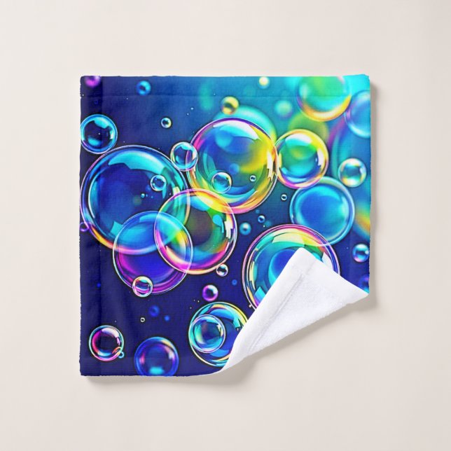 Magical Bubble Colors Bath Towel Set (Wash Cloth)