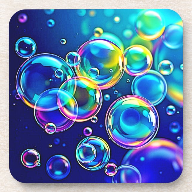 Magical Bubble Colors Beverage Coaster (Front)