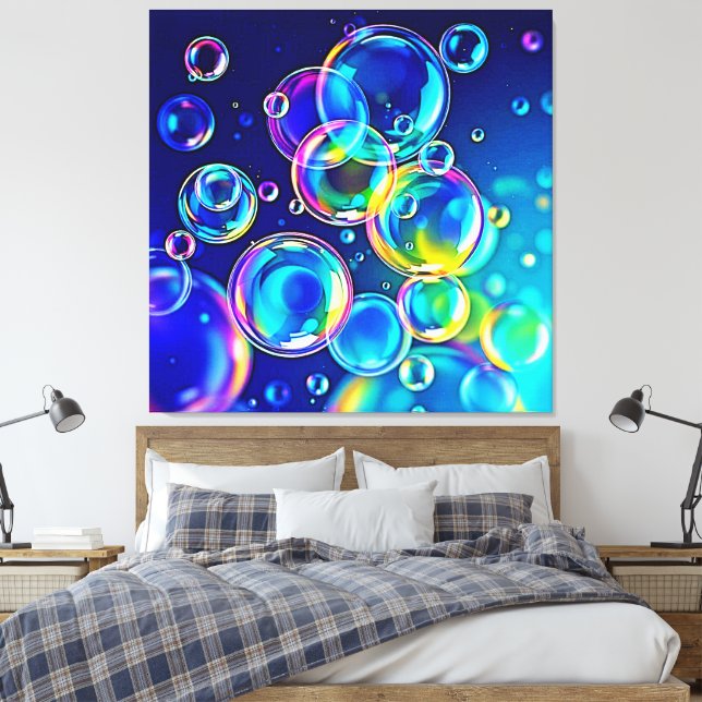 Magical Bubble Colors Canvas Print (Insitu(Bedroom))