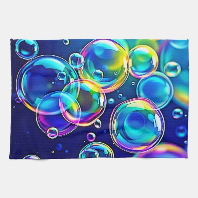 Magical Bubble Colors Kitchen Towel (Horizontal)