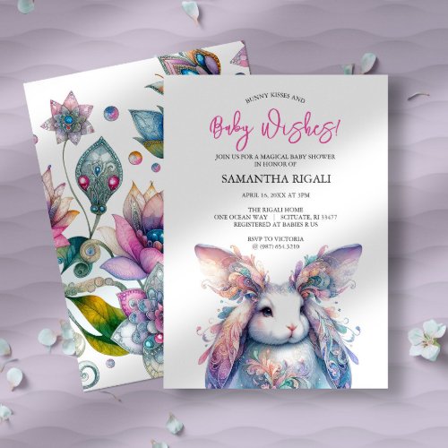 Magical Bunny Baby Shower Invitations