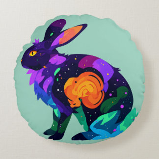 Magical Bunny Round Pillow