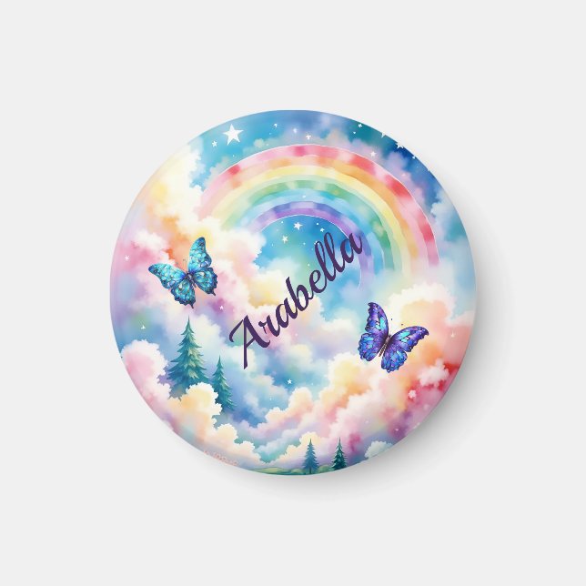 Magical Butterflies and Rainbow Colors Magnet (Front)