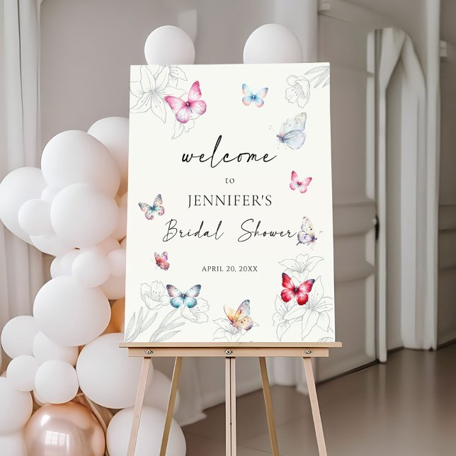 Magical Butterflies Bridal Shower Welcome Sign (Creator Uploaded)