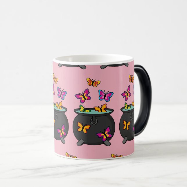 Magical Butterflies from a Cauldron Color Morph Mug (Front Right)