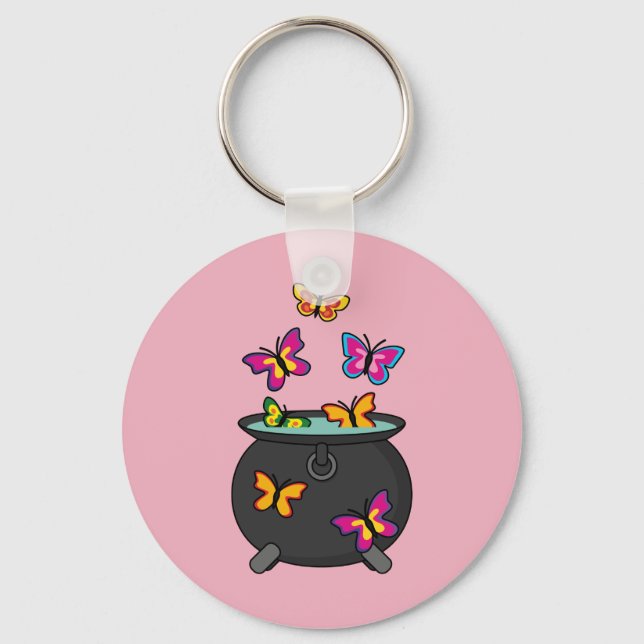 Magical Butterflies from a Cauldron Keychain (Front)