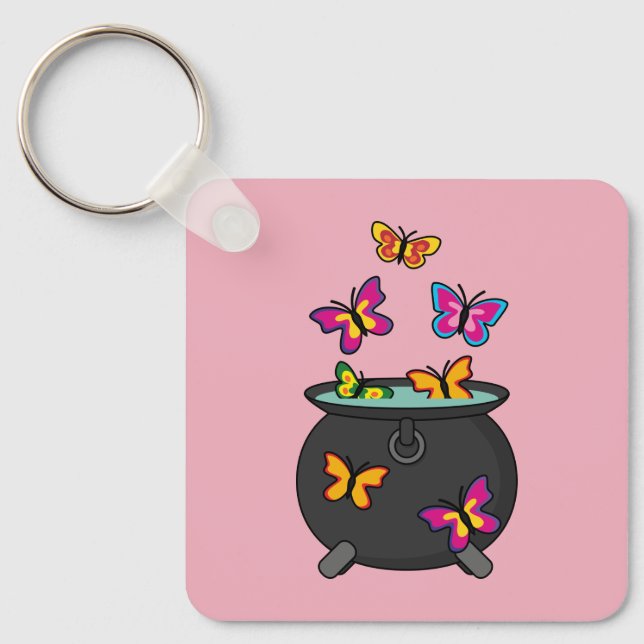 Magical Butterflies from a Cauldron Keychain (Front)
