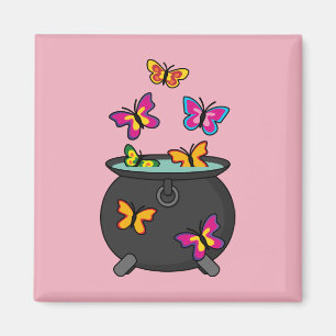Magical Butterflies from a Cauldron Magnet