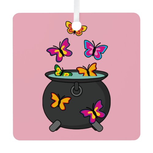 Magical Butterflies from a Cauldron Metal Ornament