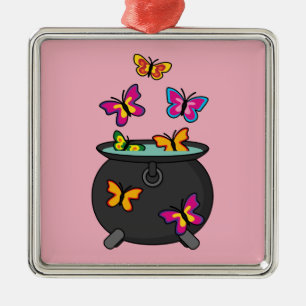 Magical Butterflies from a Cauldron Metal Ornament