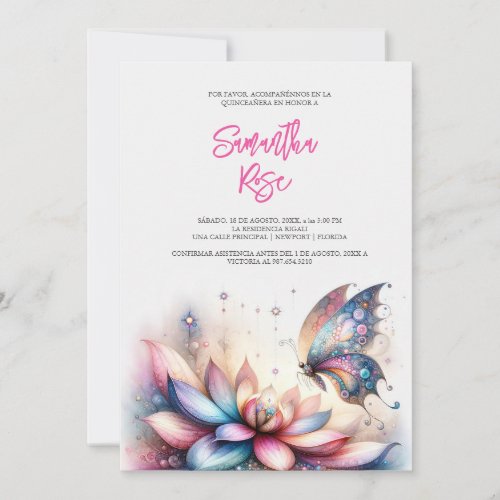 Magical Butterfly Invitations Quinceanera