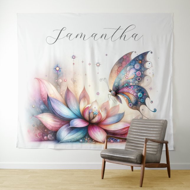 Magical Butterfly Party Photograph Background Tapestry (In Situ (Horizontal))