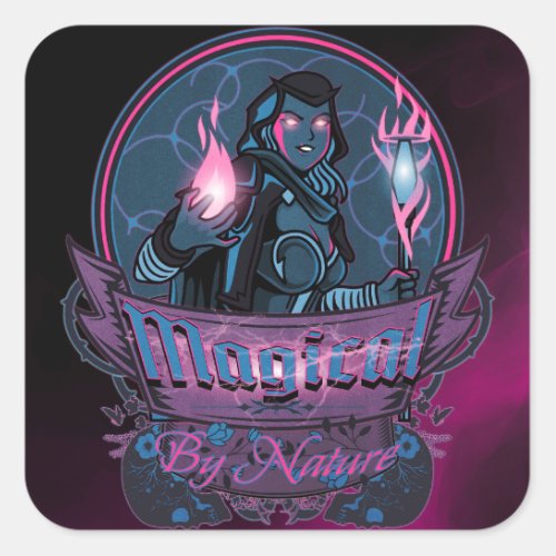 Magical By Nature Dark Mage Square Sticker