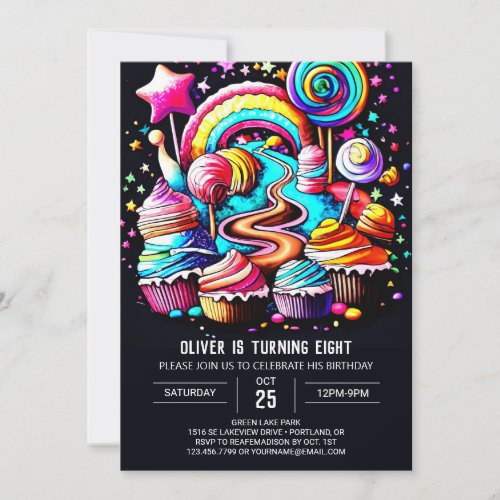 Magical Candyland Birthday Invitation